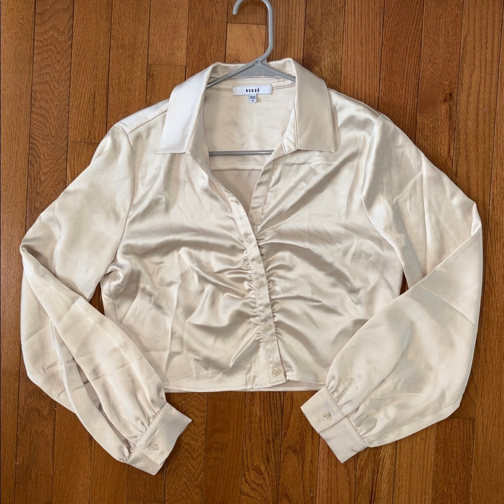 Ro & De Satin Blouse Size Medium top